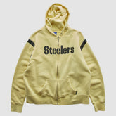 Pittsburgh Steelers Reebok 2000s Hooded Full Zip Sweatshirt - Yellow Vintage - Fanatics