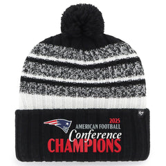 New England Patriots '47 2025 AFC Champions Tavern Cuffed Knit Hat with Pom - Black - NFL