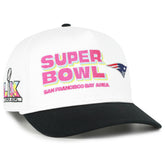 New England Patriots '47 Super Bowl LX Stacked Hitch Adjustable Hat - White/Black - 47 brand