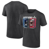 New England Patriots vs. Seattle Seahawks Super Bowl LX Big & Tall Final Battle Dueling T-Shirt - Heather Charcoal - Fanatics