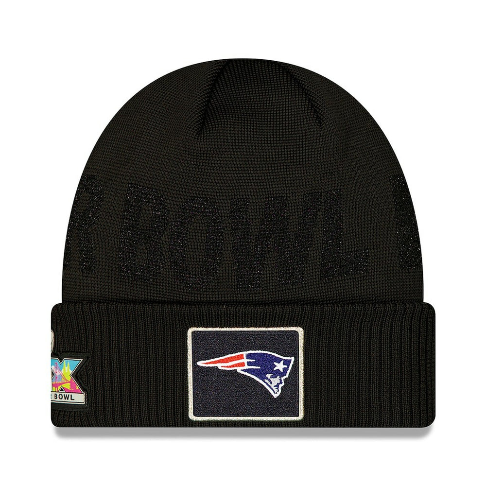 New England Patriots New Era Super Bowl LX Opening Night Cuffed Knit Hat - Black - NFL