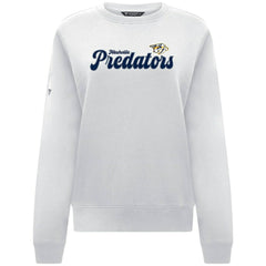 Nashville Predators Levelwear Women's Yvette Big Script Tri-Blend Sweatshirt - White | NHL near me