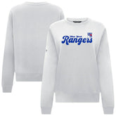New York Rangers Levelwear Women's Yvette Big Script Tri-Blend Sweatshirt - White | NHL on sale