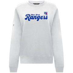 New York Rangers Levelwear Women's Yvette Big Script Tri-Blend Sweatshirt - White | NHL on sale