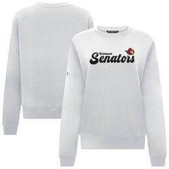 Ottawa Senators Levelwear Women's Yvette Big Script Tri-Blend Sweatshirt - White | NHL Lifestyle