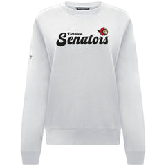 Ottawa Senators Levelwear Women's Yvette Big Script Tri-Blend Sweatshirt - White | NHL Lifestyle