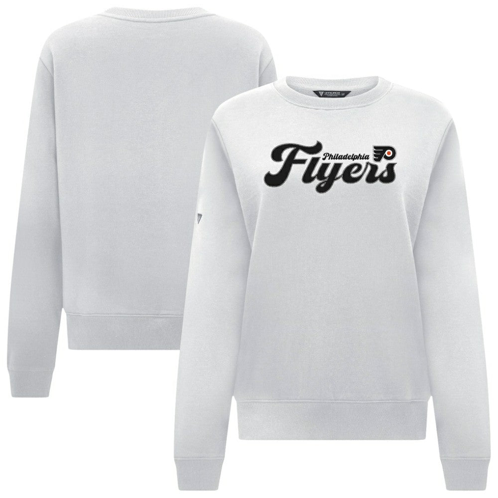 Philadelphia Flyers Levelwear Women's Yvette Big Script Tri-Blend Sweatshirt - White | NHL online