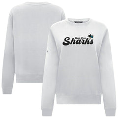 San Jose Sharks Levelwear Women's Yvette Big Script Tri-Blend Sweatshirt - White | NHL near me