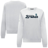 Seattle Kraken Levelwear Women's Yvette Big Script Tri-Blend Sweatshirt - White | NHL Clearance