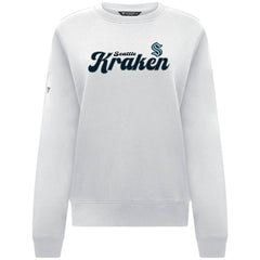 Seattle Kraken Levelwear Women's Yvette Big Script Tri-Blend Sweatshirt - White | NHL Clearance