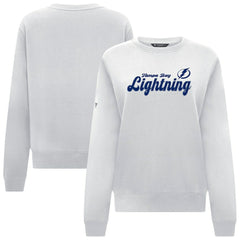 Tampa Bay Lightning Levelwear Women's Yvette Big Script Tri-Blend Sweatshirt - White | NHL on sale