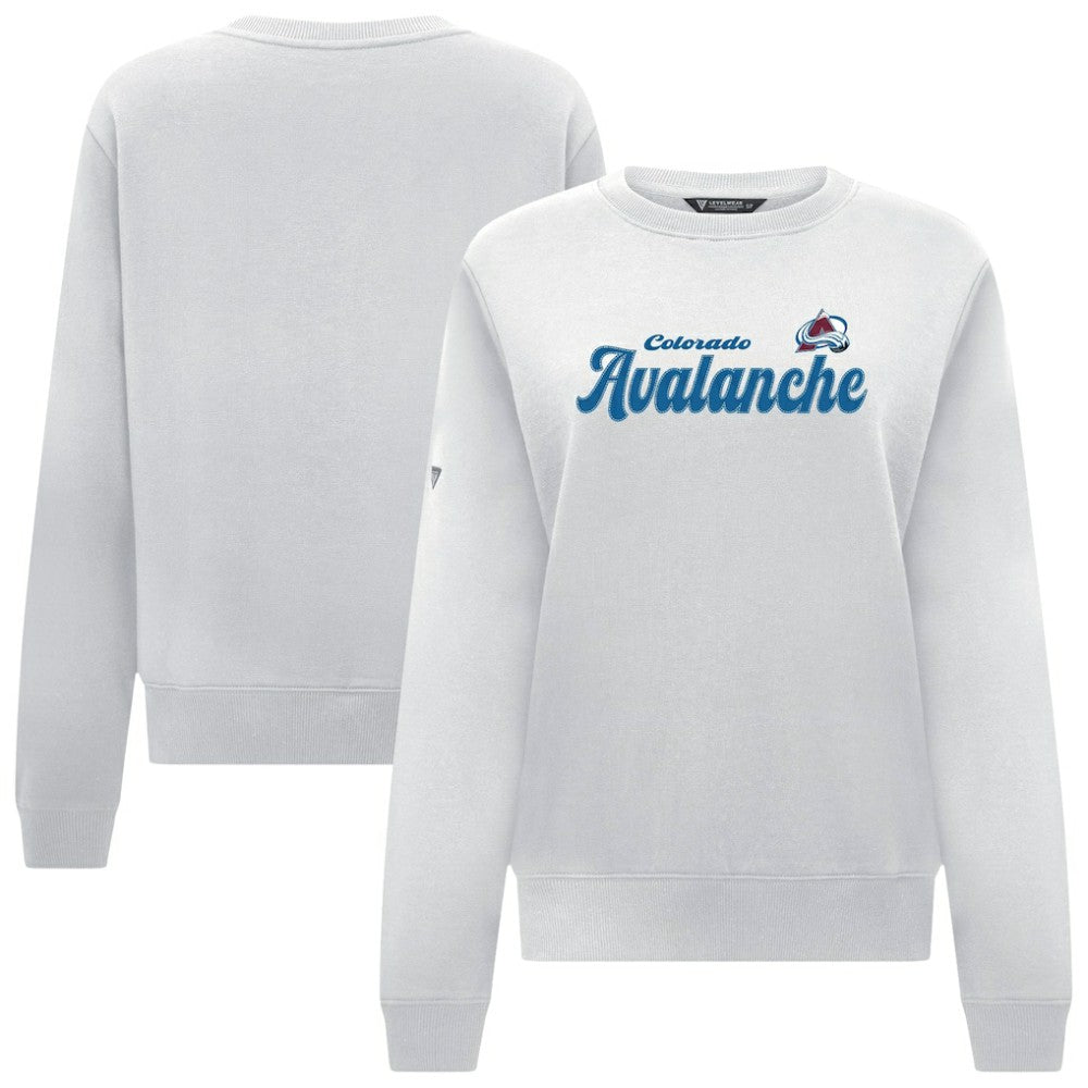 Colorado Avalanche Levelwear Women's Yvette Big Script Tri-Blend Sweatshirt - White | NHL sale