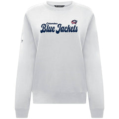 Columbus Blue Jackets Levelwear Women's Yvette Big Script Tri-Blend Sweatshirt - White | NHL online
