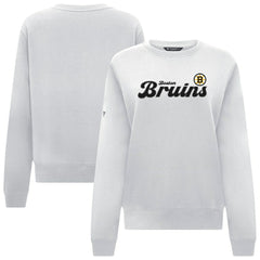 Boston Bruins Levelwear Women's Yvette Big Script Tri-Blend Sweatshirt - White | NHL discount