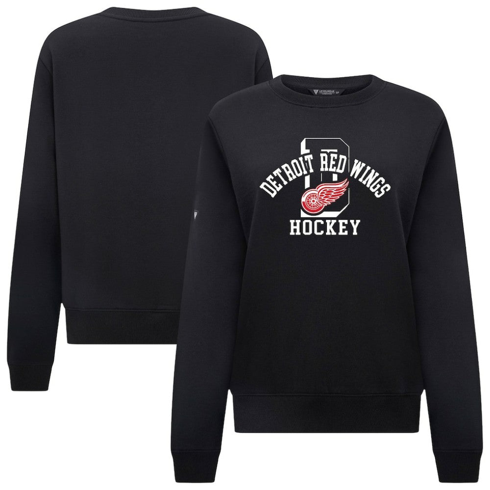 Detroit Red Wings Levelwear Women's Yvette Limelight Big Letter Sweatshirt - Black | NHL discount