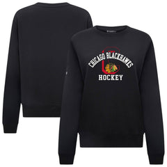 Chicago Blackhawks Levelwear Women's Yvette Limelight Big Letter Sweatshirt - Black | NHL sale