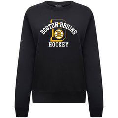 Boston Bruins Levelwear Women's Yvette Limelight Big Letter Sweatshirt - Black | NHL Lifestyle