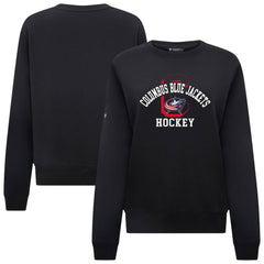 Columbus Blue Jackets Levelwear Women's Yvette Limelight Big Letter Sweatshirt - Black | NHL Clearance