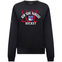 New York Rangers Levelwear Women's Yvette Limelight Big Letter Sweatshirt - Black | NHL discount