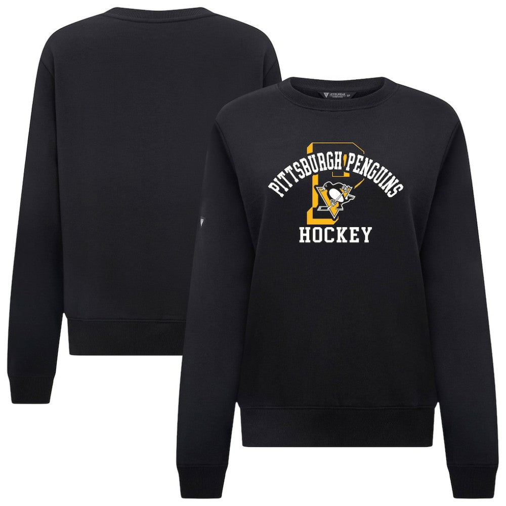 Pittsburgh Penguins Levelwear Women's Yvette Limelight Big Letter Sweatshirt - Black | NHL online