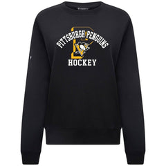 Pittsburgh Penguins Levelwear Women's Yvette Limelight Big Letter Sweatshirt - Black | NHL online