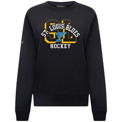 St. Louis Blues Levelwear Women's Yvette Limelight Big Letter Sweatshirt - Black | NHL on sale