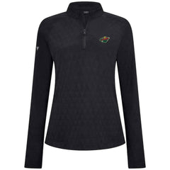 Minnesota Wild Levelwear Women's Spike Raglan Quarter-Zip Top - Black | NHL Clearance