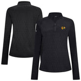 Chicago Blackhawks Levelwear Women's Spike Raglan Quarter-Zip Top - Black | NHL Clearance