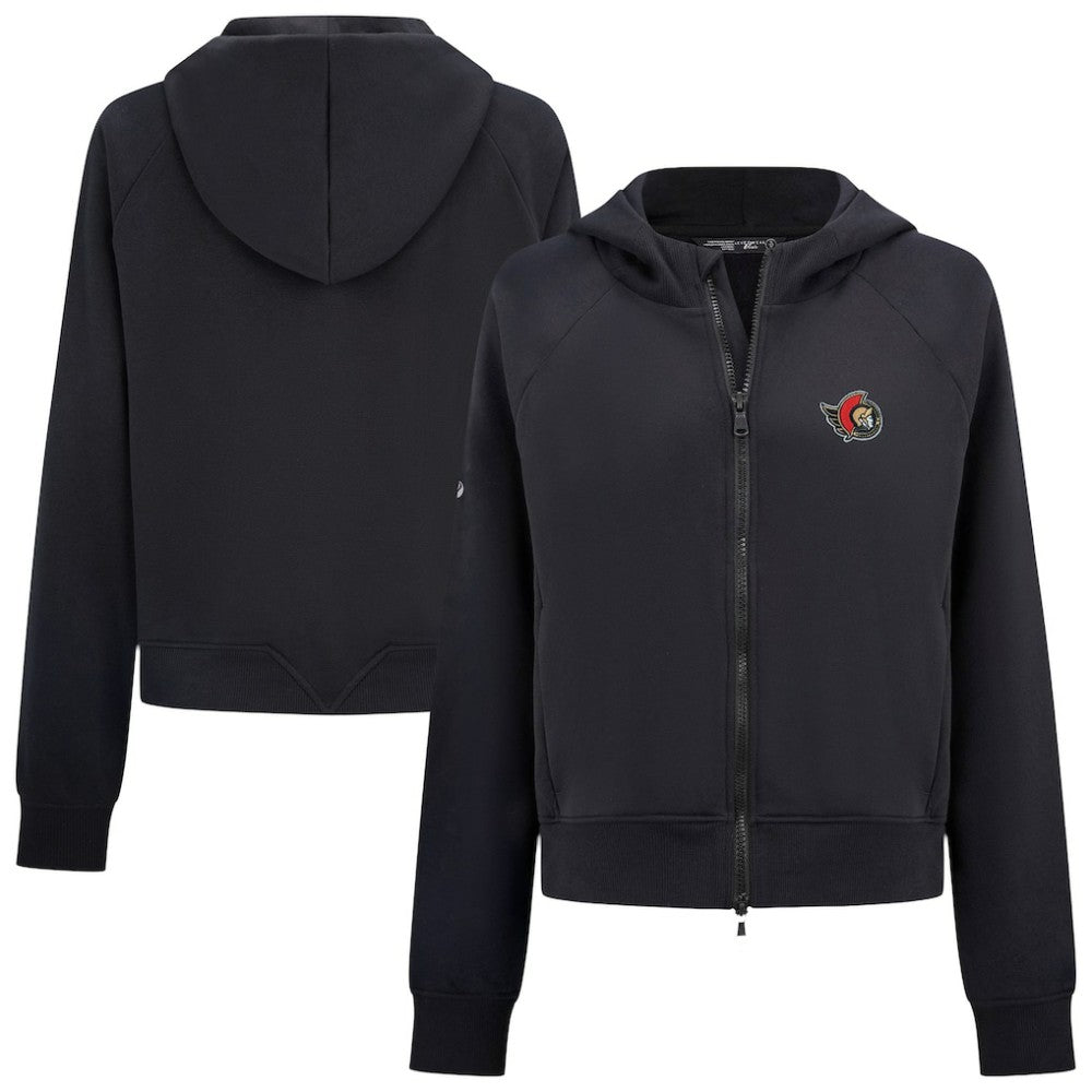 Ottawa Senators Levelwear Women's Judd Raglan Full-Zip Hoodie - Black | NHL Clearance