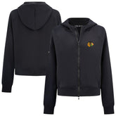 Chicago Blackhawks Levelwear Women's Judd Raglan Full-Zip Hoodie - Black | NHL near me