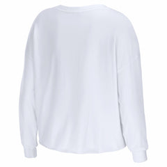 New England Patriots WEAR by Erin Andrews Women's Super Bowl LX Cropped Long Sleeve T-Shirt - White - NFL