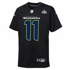 Jaxon Smith-Njigba Seattle Seahawks Youth Super Bowl LX Patch Carbon Fashion Game Jersey - Black - Nike