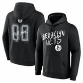 Brooklyn Nets Big & Tall Hustle Personalized Name & Number Hoodie Black
