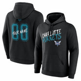Charlotte Hornets Big & Tall Hustle Personalized Name & Number Hoodie Black
