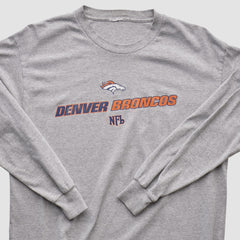 Denver Broncos 2000s Long Sleeve T-shirt - Heather Gray Vintage - Fanatics