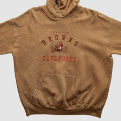 Cleveland Browns Lee Apparel 90s Hooded Pullover Sweatshirt - Tan Vintage - Fanatics