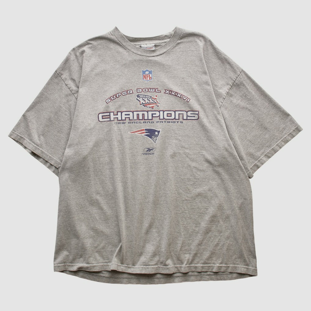 New England Patriots Reebok 2002 T-shirt - Heather Gray Vintage - Fanatics