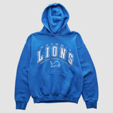 Detroit Lions 2000s Hooded Pullover Sweatshirt - Blue Vintage - Fanatics