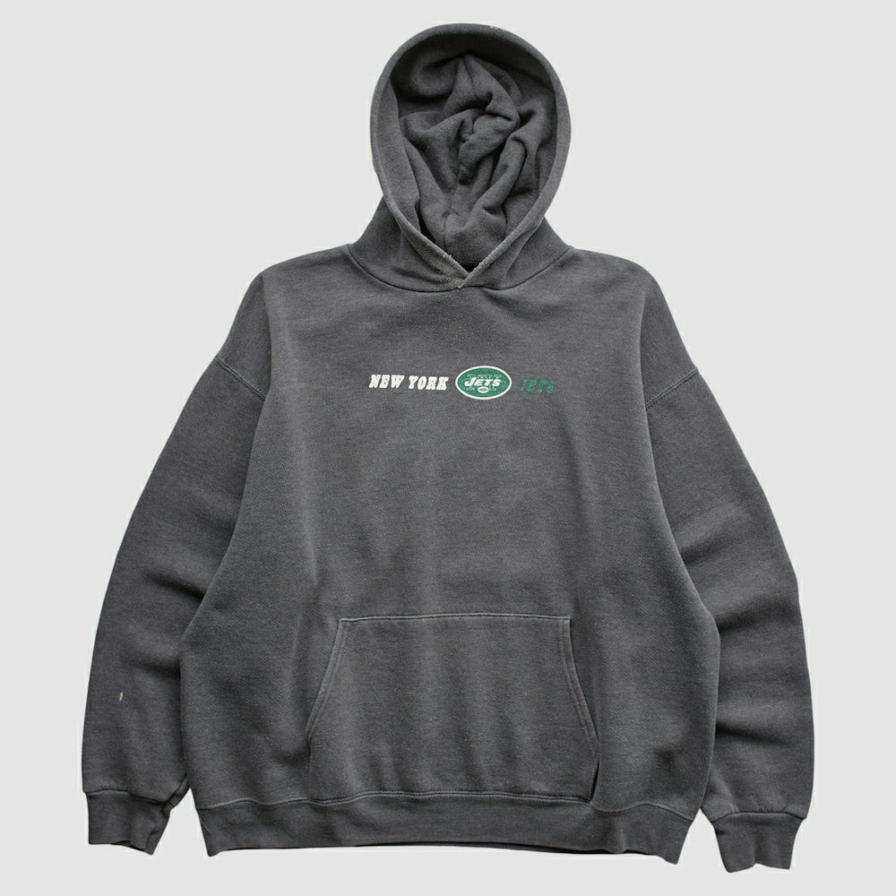 New York Jets Team Edition Apparel 2000s Hooded Pullover Sweatshirt - Charcoal Vintage - Fanatics