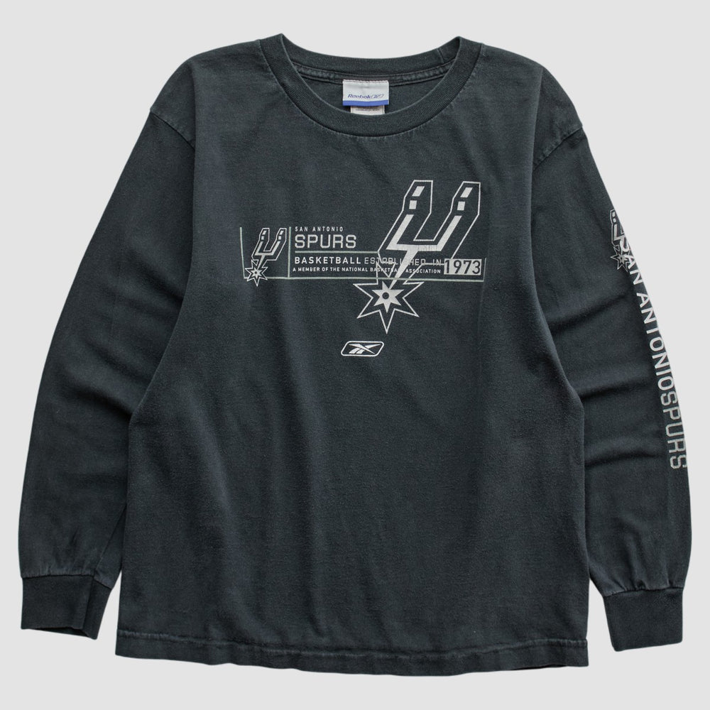 Vintage San Antonio Spurs Reebok 2000s Long Sleeve T-shirt Black