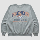 Denver Broncos Lee Sport 90s Pullover Sweatshirt - Heather Gray Vintage - Fanatics