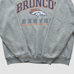 Denver Broncos Lee Sport 90s Pullover Sweatshirt - Heather Gray Vintage - Fanatics