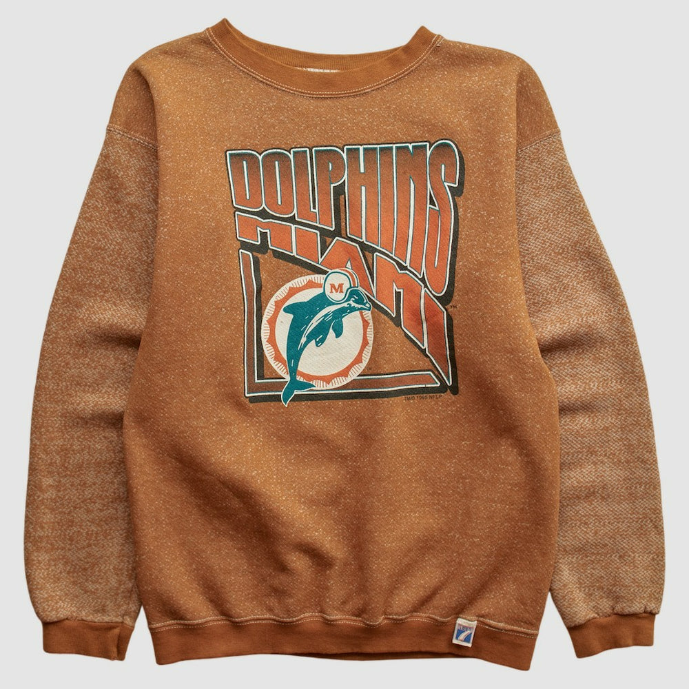 Miami Dolphins Logo 7 90s Pullover Sweatshirt - Brown Vintage - Fanatics