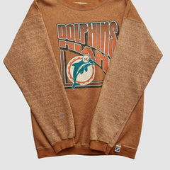 Miami Dolphins Logo 7 90s Pullover Sweatshirt - Brown Vintage - Fanatics