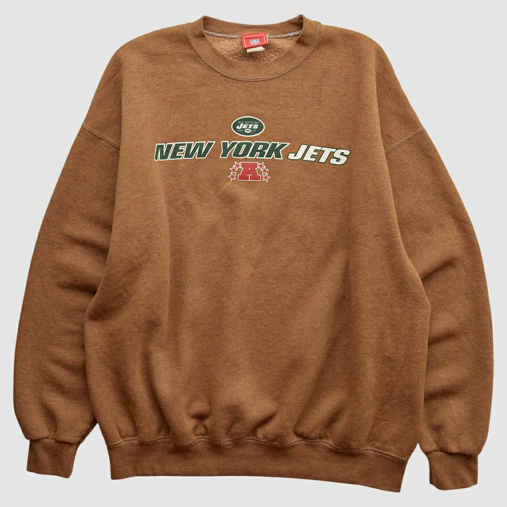 New York Jets NFL 2000s Pullover Sweatshirt - Brown Vintage - Fanatics