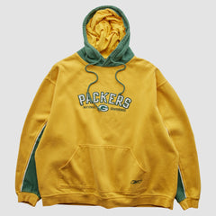 Green Bay Packers Reebok 2000s Hooded Pullover Sweatshirt - Yellow Vintage - Fanatics