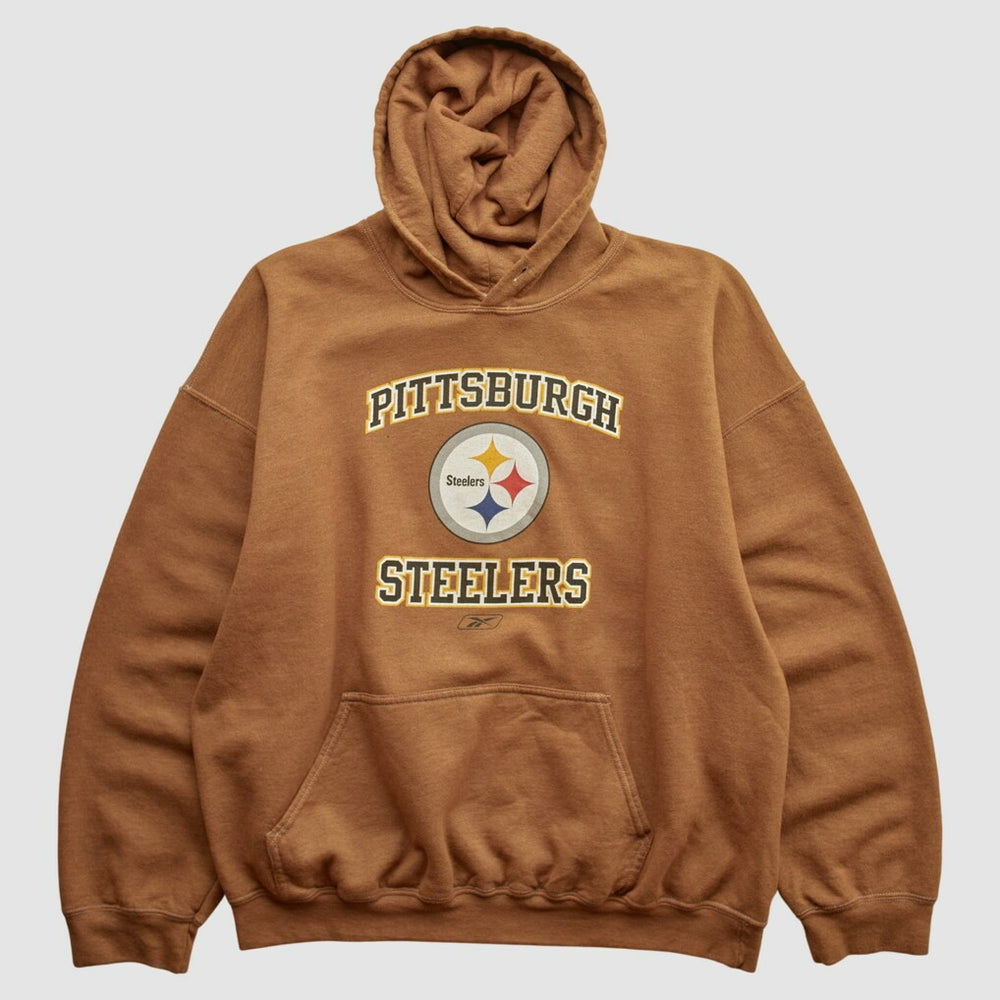 Pittsburgh Steelers Reebok 2000s Hooded Pullover Sweatshirt - Brown Vintage - Fanatics