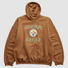 Pittsburgh Steelers Reebok 2000s Hooded Pullover Sweatshirt - Brown Vintage - Fanatics