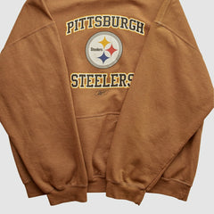 Pittsburgh Steelers Reebok 2000s Hooded Pullover Sweatshirt - Brown Vintage - Fanatics