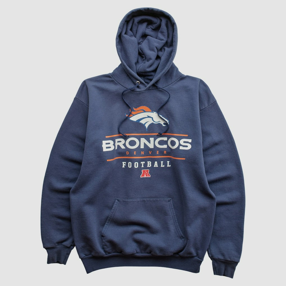 Denver Broncos NFL 2000s Hooded Pullover Sweatshirt - Navy Vintage - Fanatics